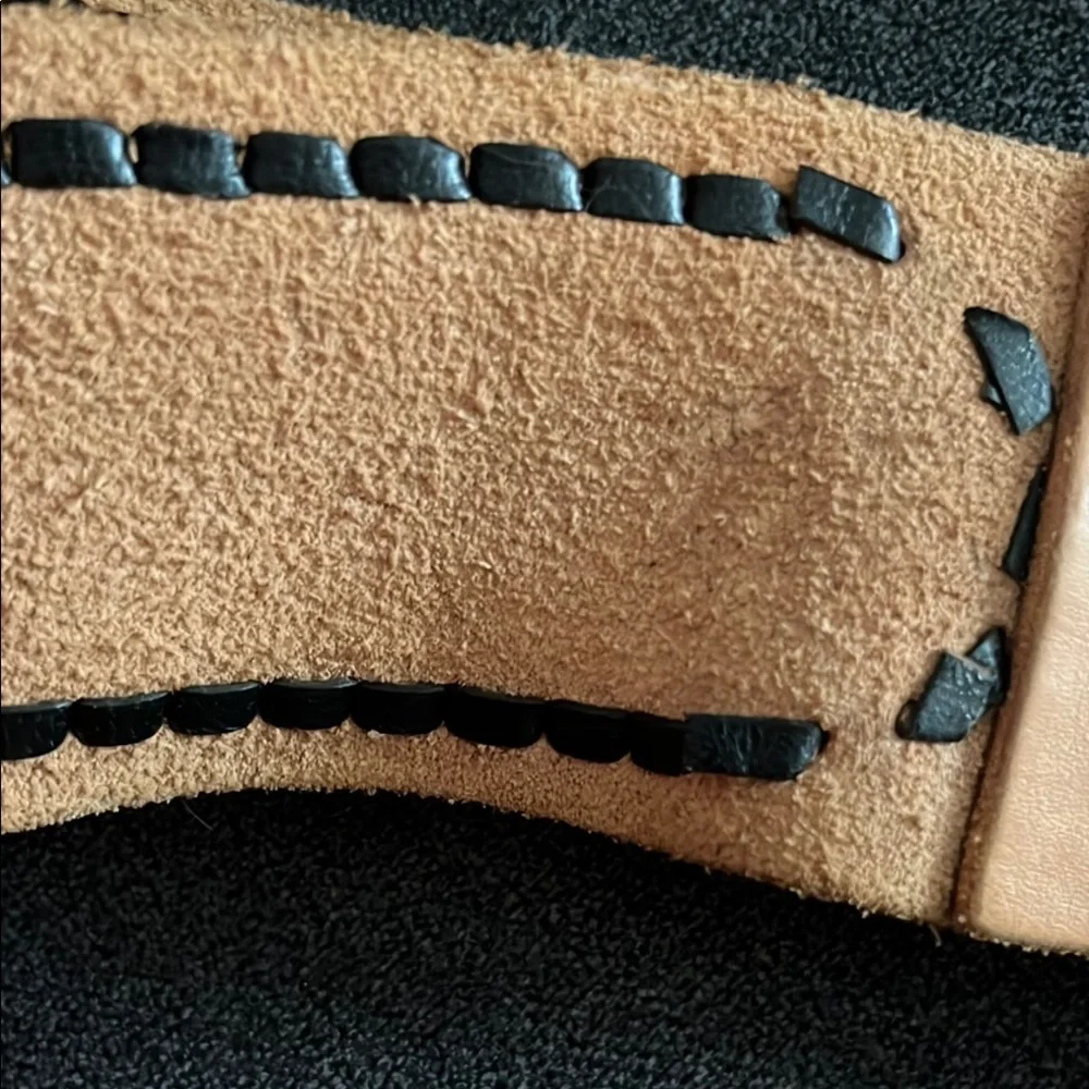 Hussy black & British tan leather belt Tan and Black Woven Belt Gold hardware